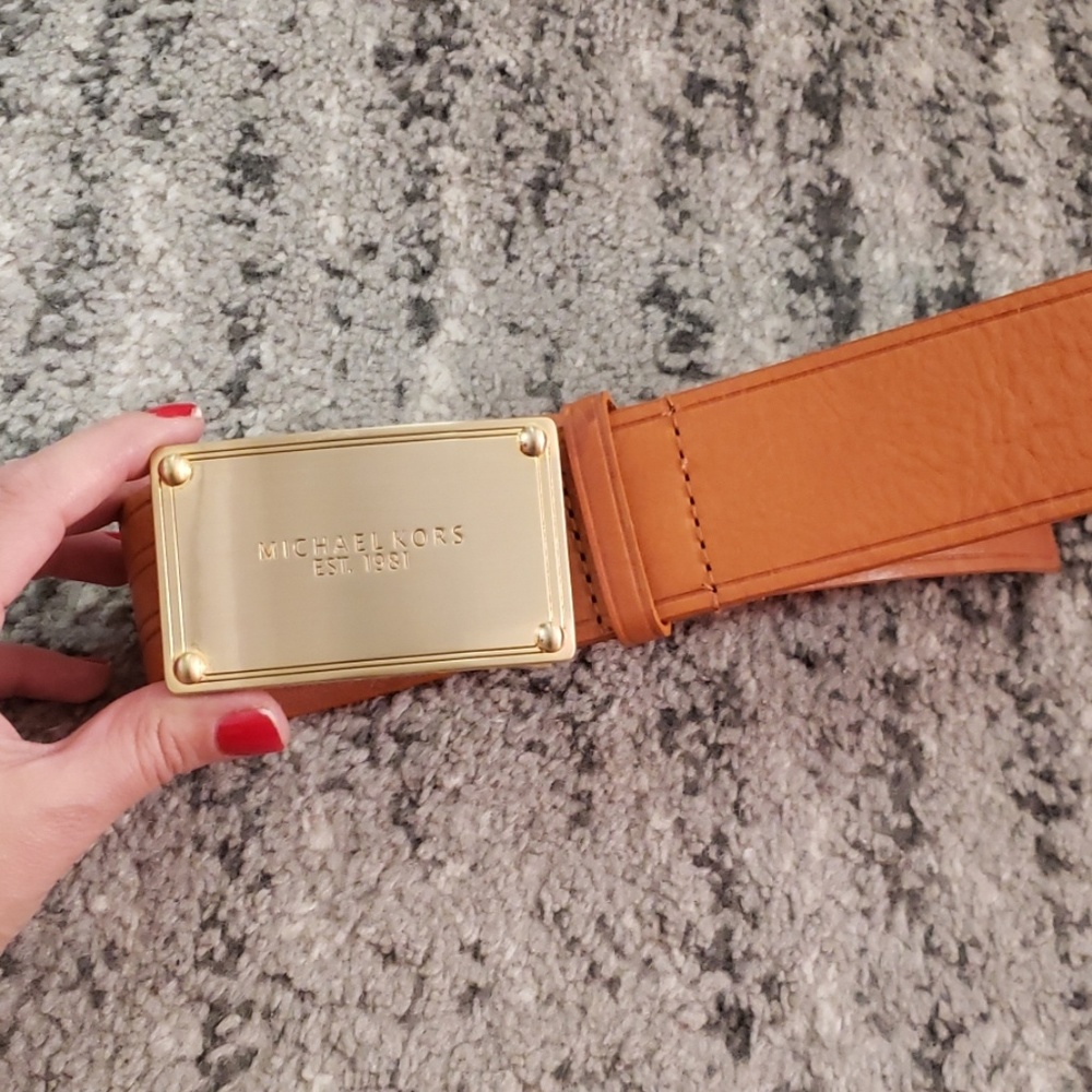 Michael Kors Tan Belt with Gold Buckle